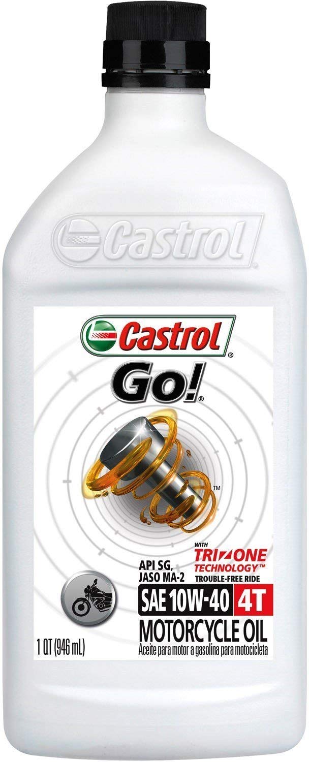 Castrol 06103 GO! 10W-40 4T Motorcycle Oil - 1 Quart Bottle, (Pack of 6)