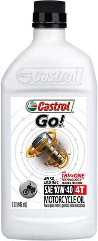 Castrol 06103 GO! 10W-40 4T Motorcycle Oil - 1 Quart Bottle, (Pack of 6)