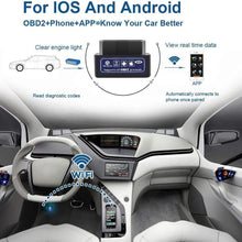 wsiiroon Car Wifi OBD 2, OBD2 Scan Tool, Car OBDII Scan Tool Auto Diagnostic Scanner Code Reader/Scan Tool Check Engine Light for IOS & Android (Black)