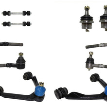 Complete 10-Piece 4x4 Only Front Suspension Kit Includes Upper Control Arms, Lower Ball Joints, Inner and Outer Tie Rod Ends, Sway Bar End Links -
