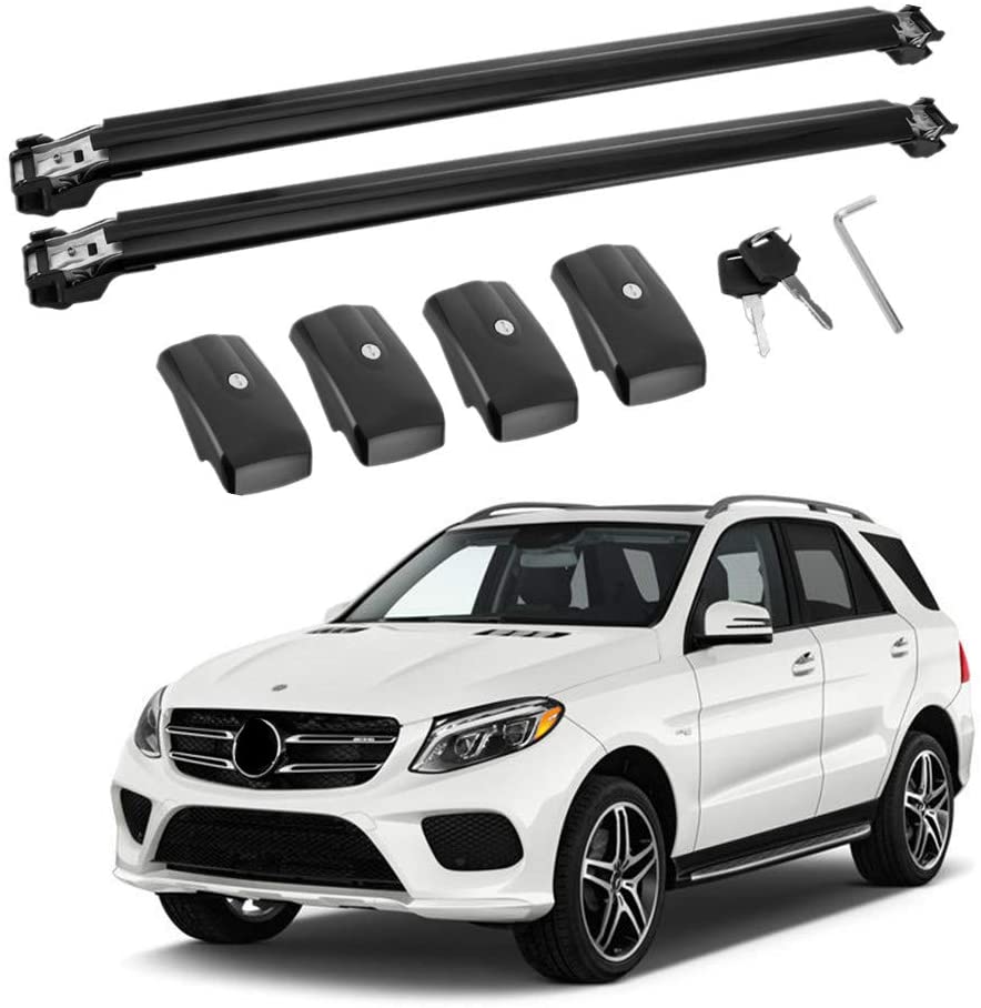 MotorFansClub Roof Rack Cross Bars Fit for Compatible with Mercedes Benz W166 M ML250 ML500 ML350 ML550 GLE 2013-2018 Crossbar Baggage Luggage Rack Aluminum