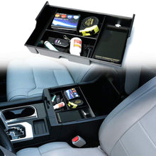 Center Console Organizer Tray Fit for 2007-2019 2020 Toyota Tundra / 2008-2020 Toyota Sequoia Black Insert ABS Materials Armrest Box Secondary Storage