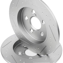 Aintier Front Slotted Brake Rotors fit for Pontiac Vibe,Toyota Corolla/Matrix/Prius/Prius Plug-In/Prius Prime