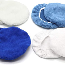 AUTDER 9 Inch & 10 Inch Car Polisher Pad Bonnet, Waxers Bonnet Set, Woollen+Cotton+Microfiber+Coral Fleece, 2 Pcs for Each, Pack of 8 Pcs