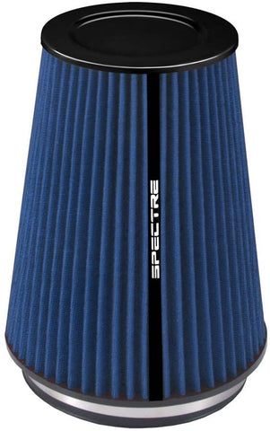 Spectre Universal Clamp-On Air Filter: High Performance, Washable Filter: Round Tapered; 6 in (152 mm) Flange ID; 10.25 in (260 mm) Height; 7.719 in (196 mm) Base; 5.219 in (133 mm) Top, SPE-HPR9881B