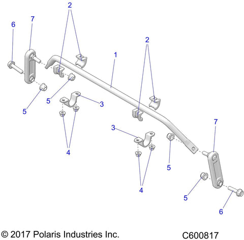 Polaris Bar-Sway.531, Black, Genuine OEM Part 5251975-329, Qty 1