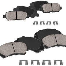 CPK11326 FRONT + REAR Performance Grade Quiet Low Dust [8] Ceramic Brake Pads + Dual Layer Rubber Shims + Hardware