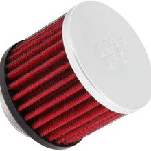 K&N 62-1440 Vent Air Filter / Breather: Vent Air Filter/ Breather; 1.375 in (35 mm) Flange ID; 2.5 in (64 mm) Height; 3 in (76 mm) Base; 3 in (76 mm) Top