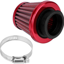 Greensen Universal Clamp-On Air Filter, High Performance Air Filter Intake Induction Kit, Replacement Filter, Filter Height 3.5in, Flange Diameter 1.5in(Red)