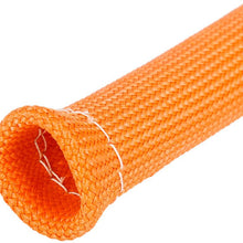 X AUTOHAUX 8 Pcs Orange Spark Plug Wire Boots 1800 Degree Heat Shield Protector Sleeve for Car