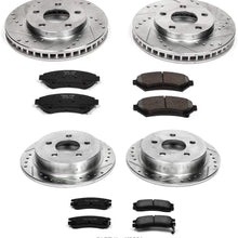 Power Stop K2554 Front & Rear Brake Kit with Drilled/Slotted Brake Rotors and Z23 Evolution Ceramic Brake Pads