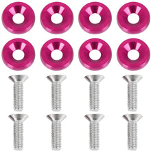 X AUTOHAUX 8pcs M6x20mm Aluminum Alloy Fender Bumper Washers Bolt Kit Engine Accessory Pink Universal for Car