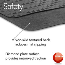 Resilia - Garage Mat, Prevents Stains - Decorative Embossed Diamond Plate Pattern - Black, 3 Feet x 4 Feet
