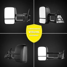 OCPTY Pair Tow Mirror Towing Mirrors Fit for Chevy 1988-2001 for GMC C3500 1988-2001 for GMC Suburban/Yukon 1992-1999 for GMC Yukon 2000 with Power Adjusted Manual Folding Telescoping