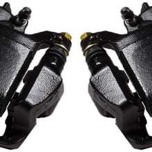 Callahan CCK05360 [2]FRONT Premium Semi-Loaded Black Brake Caliper Pair + Clips [fit Acura ILX Honda Accord Civic CR-Z]