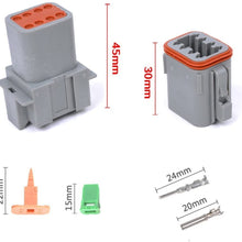 MUYI 10 Kit 4 Pin Way DT Series Connector Gray Receptacle IP67 Waterproof Heavy Duty 14-20 AWG 13 Amps Continuous DT04-4P DT04-4S w/Wedge Lock W4P W4S (10 Kits, 4 Pin)