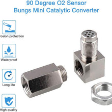 90 Degree CEL Check Engine Light Bungs O2 Sensor Socket Real Mini Catalytic Converter