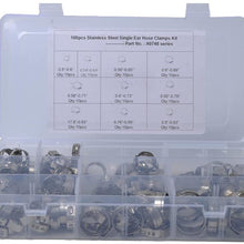 Gazechimp 100pcs Stainless Steel O-Clips Single Ear Hose Pipe Clamps 12.5mm-23.5mm