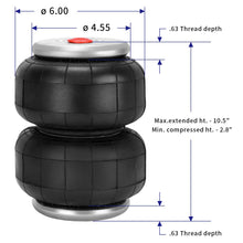 Air Ride for Trucks - Universal D2500-1 Air Ride Suspension 1/2" NPT Single Port Double Bellow Truck Air Spring