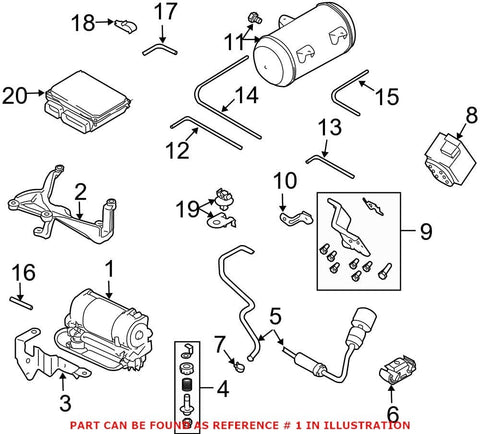 Genuine OEM Air Suspension Compressor for Audi 4E0616007D