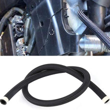 Oil Hose, AN10 Black Nylon Braided Oil Hose Fuel Line Accessory Replacement