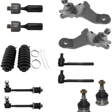 Detroit Axle - 12pc Front Inner Outer Tie Rods kit with Boots Sway Bar Links Ball Joints for 1996 1997 1998 1999 2000 2001 2002 Toyota 4Runner
