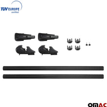 OMAC BOLDBAR Car SUV Black Roof Rack for Bike, Cargo, Luggage - Top Cross Bar Set - 2 Pieces 50" - Adjustable, Features Keyed Locking Mechanism