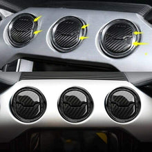 KIMISS 6Pcs Carbon Fiber Interior Air Vent Outlet Trim Sticker Fit for Mustang 2014-2018