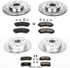 Power Stop K4461 Front & Rear Brake Kit with Drilled/Slotted Brake Rotors and Z23 Evolution Ceramic Brake Pads