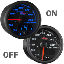 MaxTow Double Vision 260 F Transmission Temperature Gauge Kit - Includes Electronic Sensor - Black Gauge Face - Blue LED Illuminated Dial - Analog & Digital Readouts - for Trucks - 2-1/16" 52mm