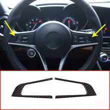 Carbon Fiber Style ABS Plastic Steering Wheel Decoration Frame Trim for Alfa Romeo Stelvio Giulia 2016 2017 2018, 2 pcs/set