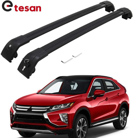 2 Pieces Cross Bars Fit for Mitsubishi Edipse Cross 2018 2019 2020 2021 Black Cargo Baggage Luggage Roof Rack Crossbars