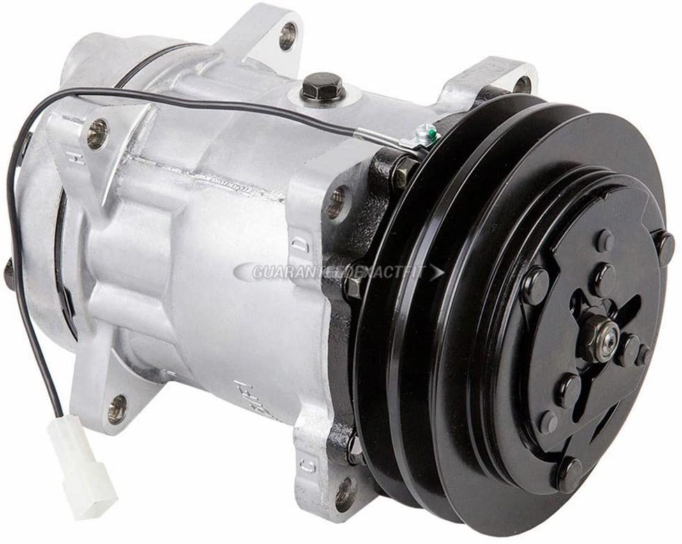 AC Compressor & 140mm 2 Groove A/C Clutch Replaces Sanden SD7H15HD 7952 8088 5308 8056 9571 w/ 12v Clutch - BuyAutoParts 60-02442NA NEW