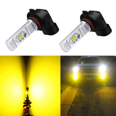 Alla Lighting H10 LED Fog Light Bulb, 9145 9140 9040 9045 ETI 56-SMD 3800 Lumens Extremely Super Bright Cars Trucks 9145 CANBUS LED Lights, 3000K Amber Yellow