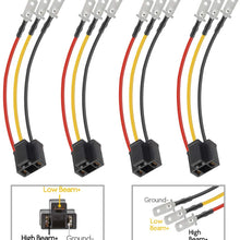 Partsam H4 9003 Wiring Harness Headlights Wire Sockets H4 to 3 Pin Adapter for 4"x6" 7"x6" 5"x7" 6x8 inch Car Truck Pickup Heavy Duty Headlamp (4PCS a Pack)