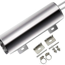 BLACKHORSE-RACING 3" X 9" Radiator Coolant Overflow Puke Tank Polished Stainless Steel 32OZ
