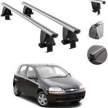 Roof Rack Cross Bars Lockable Luggage Carrier Smooth Roof Cars | Fits Chevy Aveo Hatchback 2004-2011 Silver Aluminum Cargo Carrier Rooftop Bars | Automotive Exterior Accessories
