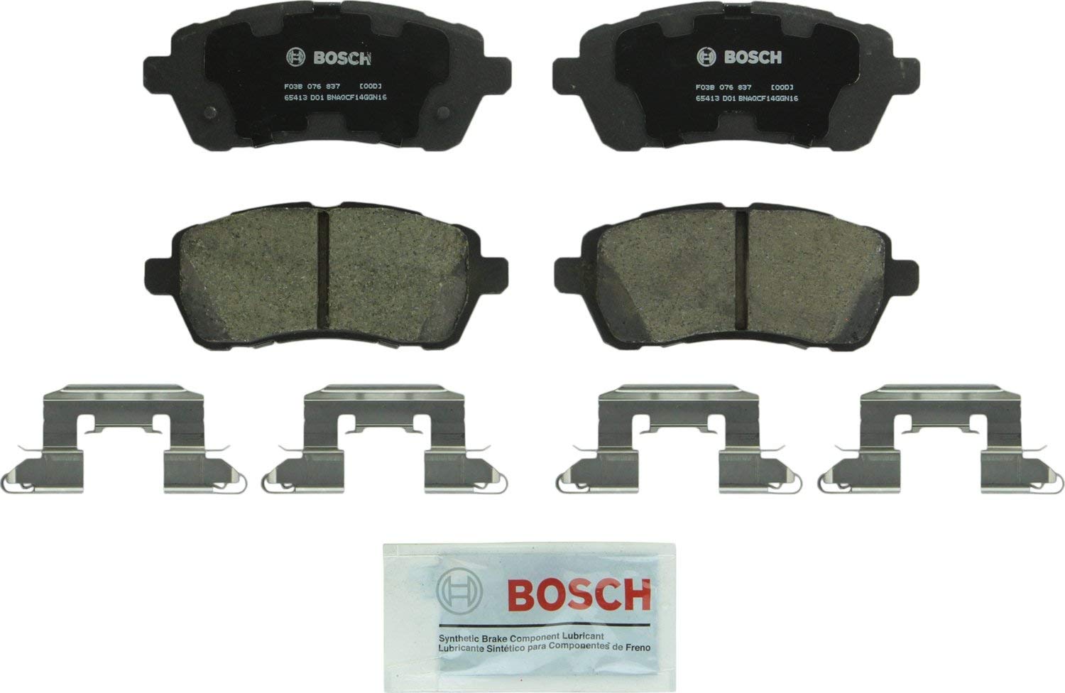 Bosch BC1454A QuietCast Premium Ceramic Disc Brake Pad Set For 2011-2014 Mazda 2; Front