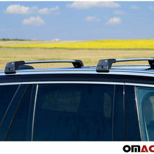 OMAC Silver Aluminum Roof Top Wing Bar Cross Bars Cargo Rack - Luggage, Ski, Kayak Carrier | 165 LBS / 75 KG Load Capacity - Set 2 Pcs | Fits Audi Q7 (4L) 2007-2015