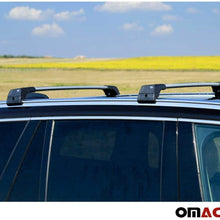 OMAC Roof Rack Cross Bars Luggage Carrier Silver 2 Pcs Fits Kia Soul X-LINE 2020-2021 | Aluminum Black Cargo Carrier Rooftop Luggage Crossbars
