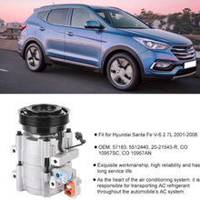 AC Compressor, Durable Air Conditioning Compressor for Hyundai Santa Fe V-6 2.7L 2001-2006 Vehicle Replacement Accessories Easy to Install 5512440 CO 10957SC