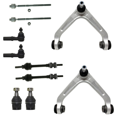 Detroit Axle - 10 Pc Suspension Kit - 2WD for [2003-2006 Ram 2500/3500] 8-Lug Wheel Models - Front Upper Control Arms w/Ball Joints, Lower Ball Joints, Sway Bars, Tie Rods
