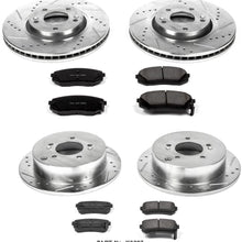 Power Stop K6307 Front & Rear Brake Kit with Drilled/Slotted Brake Rotors and Z23 Evolution Ceramic Brake Pads