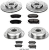 Power Stop K6307 Front & Rear Brake Kit with Drilled/Slotted Brake Rotors and Z23 Evolution Ceramic Brake Pads