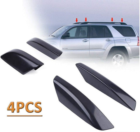 4PCS Roof Rack Rail End Cover Shell Replacement Fit for 4-Door Toyota 4Runner N210 2003-2009 Black (US Stock)