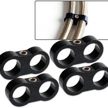 4pcs AN10 19MM Braided Hose Separator Clamp Fitting Adapter Bracket Black