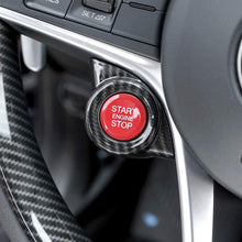 YUECHI for Alfa Romeo Giulia Stelvio 2017 2018 Carbon Fiber Style ABS Plastic Car Start Engine Stop Cover Trim