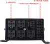 12-Slot Relay Box 6 Relays 6 Standard Fuses Holder Block with 41pcs Metallic Pins Universal for Automotive Accessories (Color : Black)