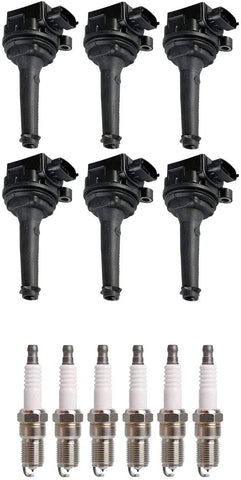 ENA Set of 6 Ignition Coils and 6 Platinum Spark Plugs Compatible with 1999-2004 Volvo C70 & 2001-2005 Volvo S60 UF341