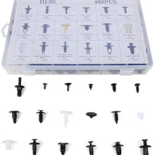 ZENITHIKE Universal Car Retainer Clips 18Sizes Plastic Fender Clips Auto Body Bumper Retainer Clips with Tool for Toyota GM Ford Acura,408Pcs